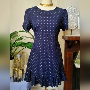 Navy and gold classic, retro dress